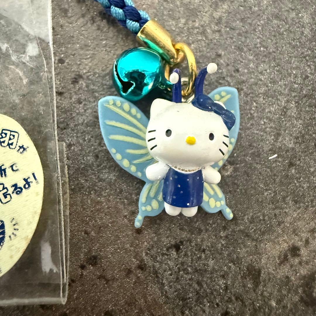 ハローキティ 根付 夜の蝶 ストラップ 蓄光
