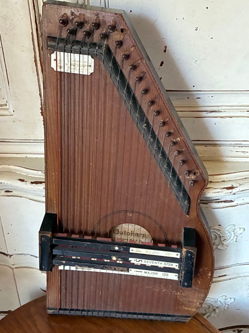 アンティーク　オート　ハープ　木製　1800年代後半　楽器　アメリカ　レア