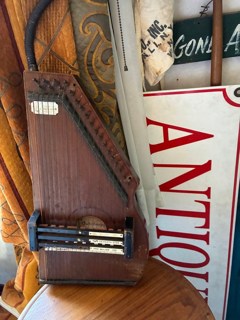 アンティーク　オート　ハープ　木製　1800年代後半　楽器　アメリカ　レア