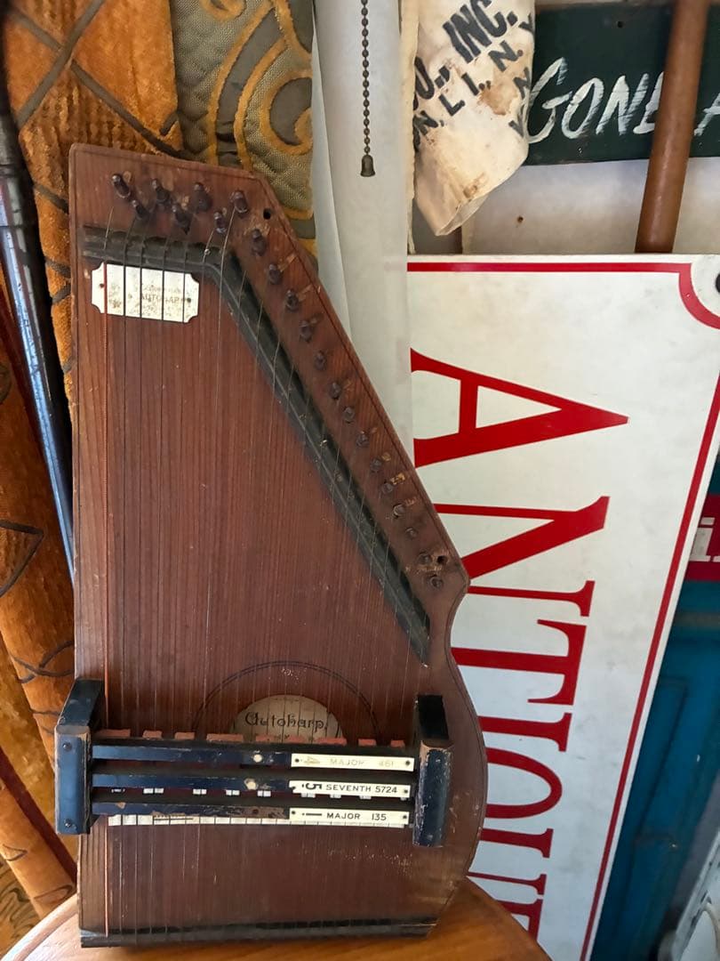 アンティーク　オート　ハープ　木製　1800年代後半　楽器　アメリカ　レア