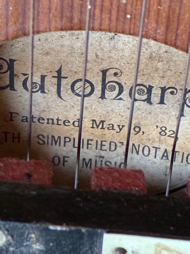 アンティーク　オート　ハープ　木製　1800年代後半　楽器　アメリカ　レア