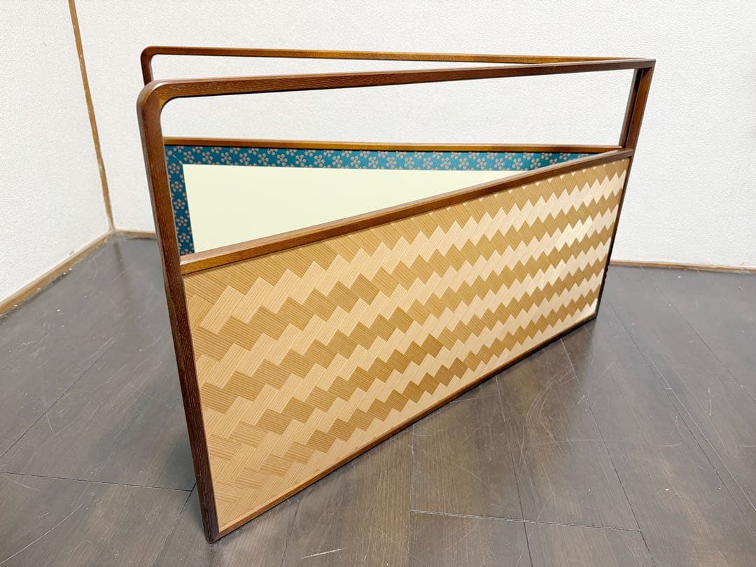 未使用 茶道具 利休梅 風炉先屏風 裏杉アジロ 上透かし 両面使い 元箱