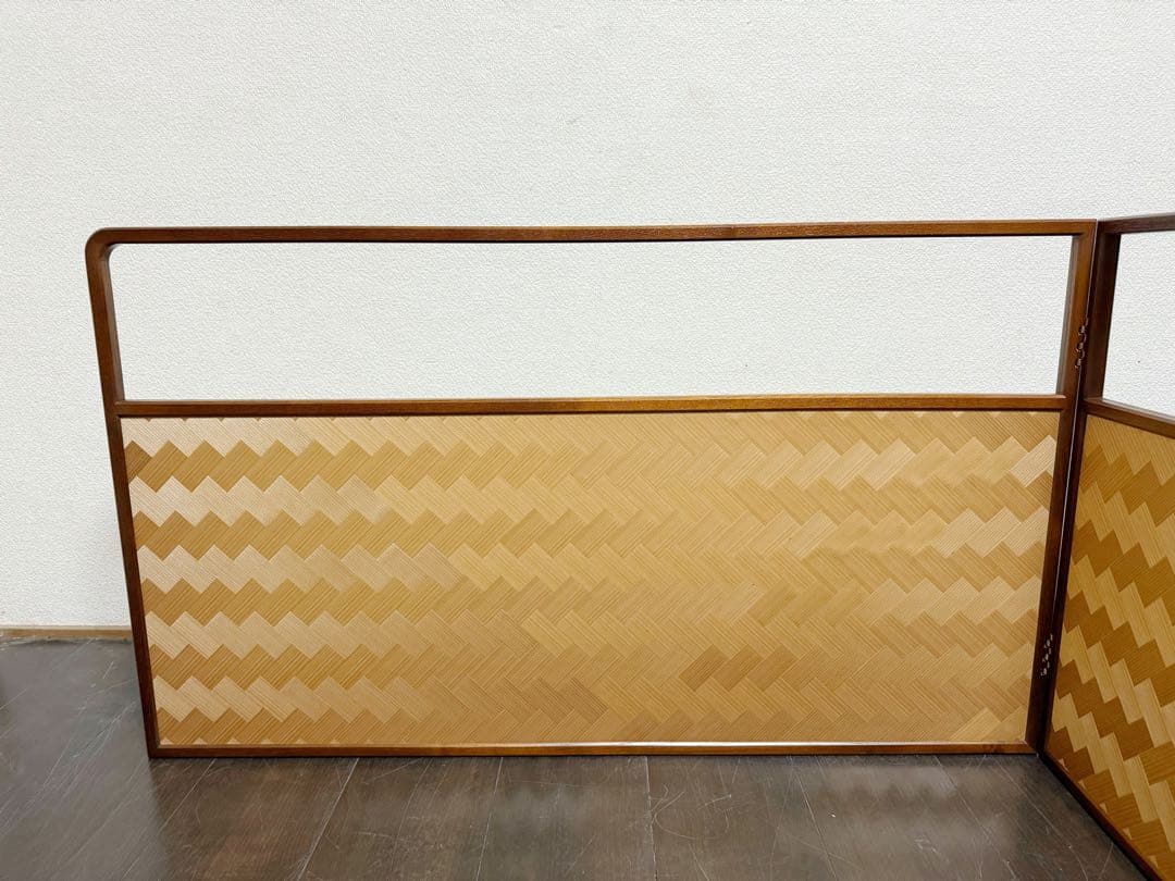 未使用 茶道具 利休梅 風炉先屏風 裏杉アジロ 上透かし 両面使い 元箱