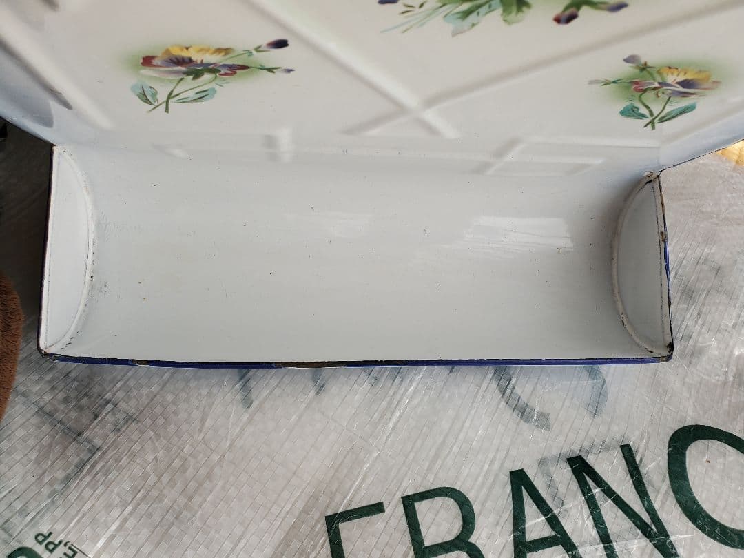 フランス　アンティーク　ホーロー　レードルラック