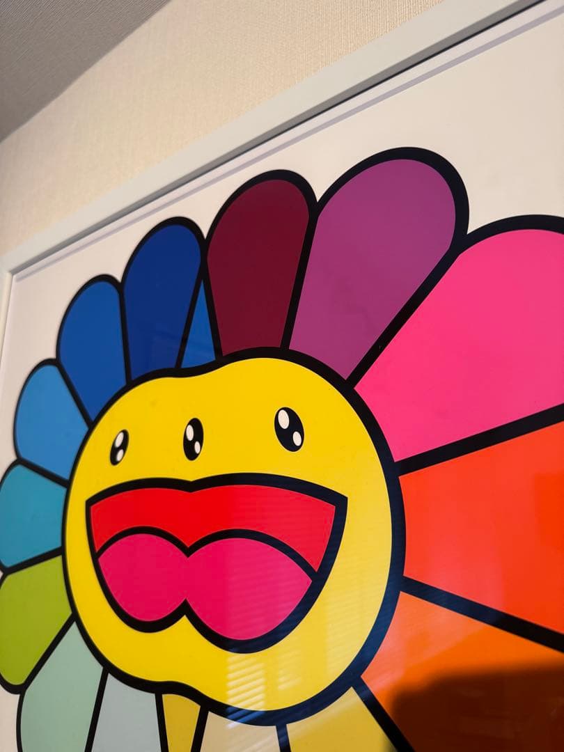 村上隆 マルチカラーダブルフェイス イエロー エディション 直筆サイン 装額済