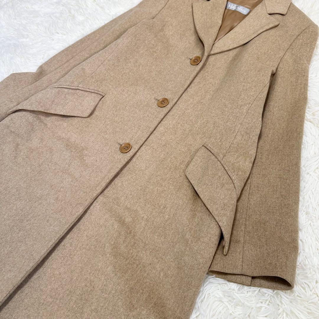 マックスマーラ 銀タグ ロングチェスターコート ベージュ マキシ丈 42