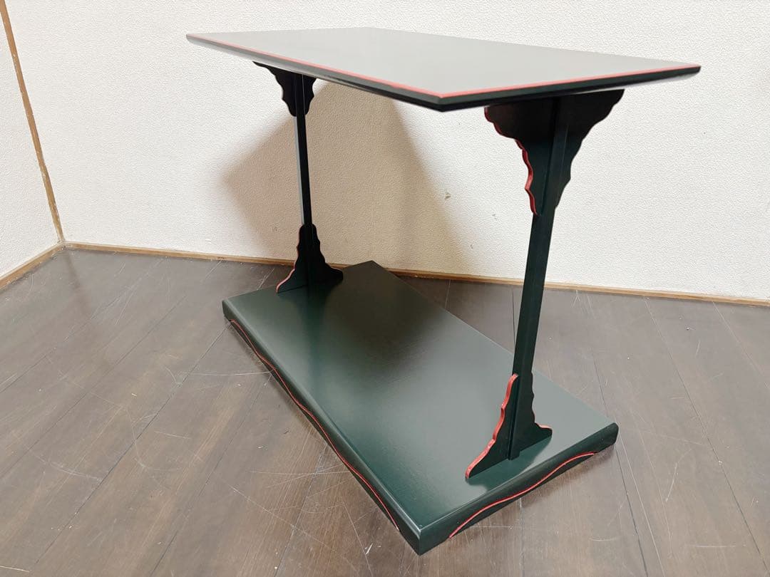 ほぼ未使用 茶道具 小林幸斎作 宗旦好写 青漆爪紅 及台子 組み立式 茶道 紙箱