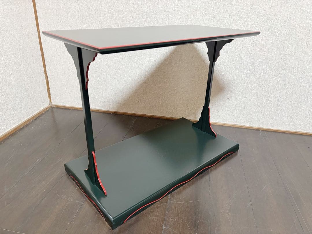 ほぼ未使用 茶道具 小林幸斎作 宗旦好写 青漆爪紅 及台子 組み立式 茶道 紙箱