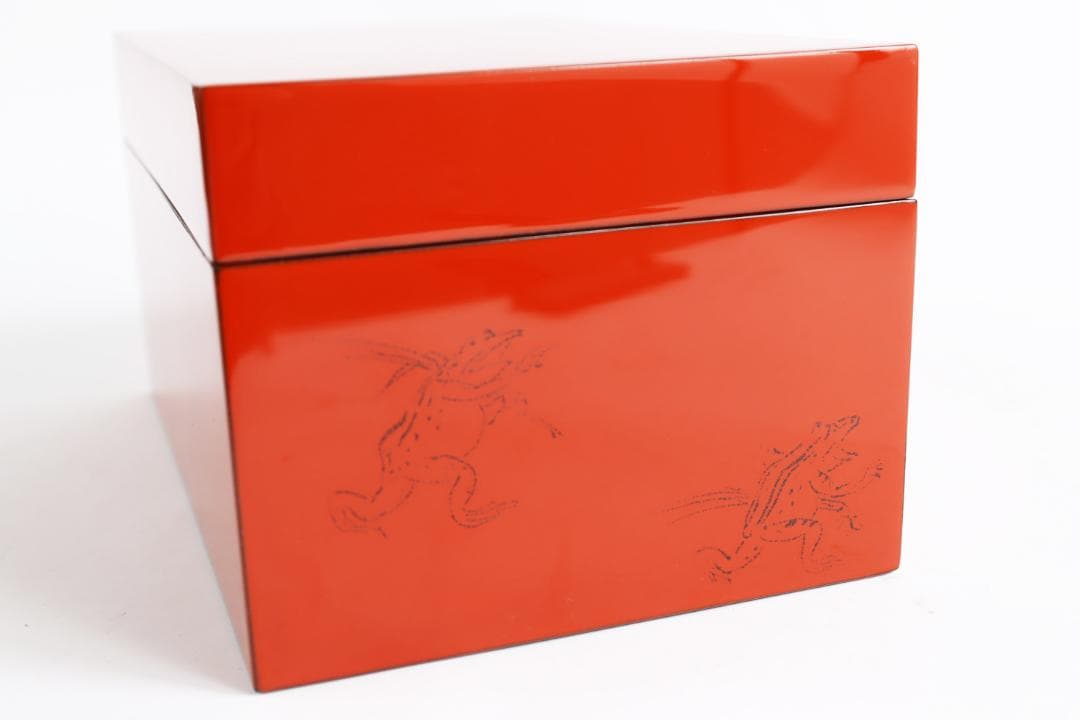 輪島塗 蒔絵 鳥獣画 宝石箱 中津作 高山寺 漆芸