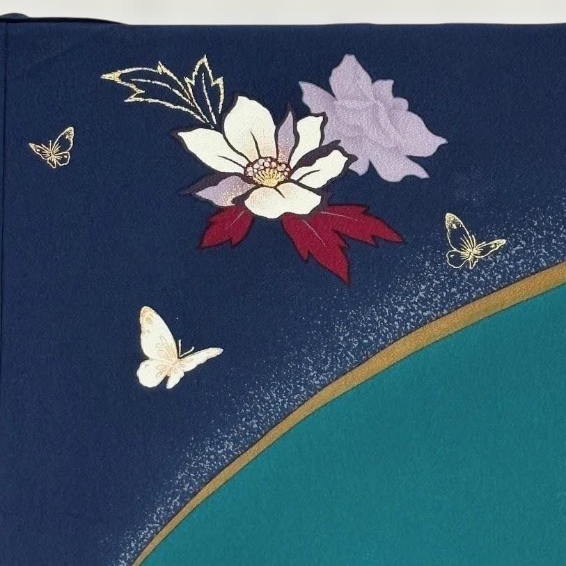 ゆりのはな　森英恵　HANAE MORI　本振袖　京友禅金彩加工　正絹　J703