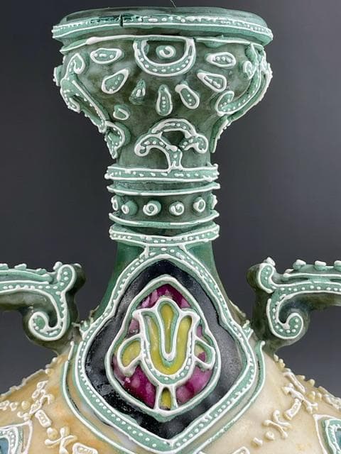 【希少】オールドニッポン 21.0㎝ 盛上げ花瓶 一陳盛り 花器 花瓶