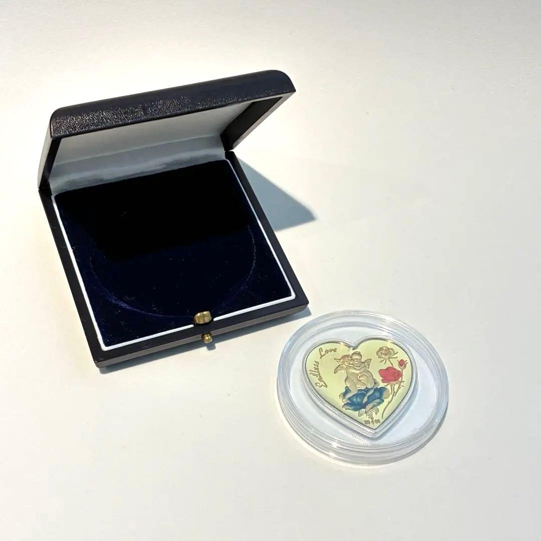 希少 2005年 北マリアナ諸島 エンドレス・ラブ ハート型 記念銀貨 5ドル