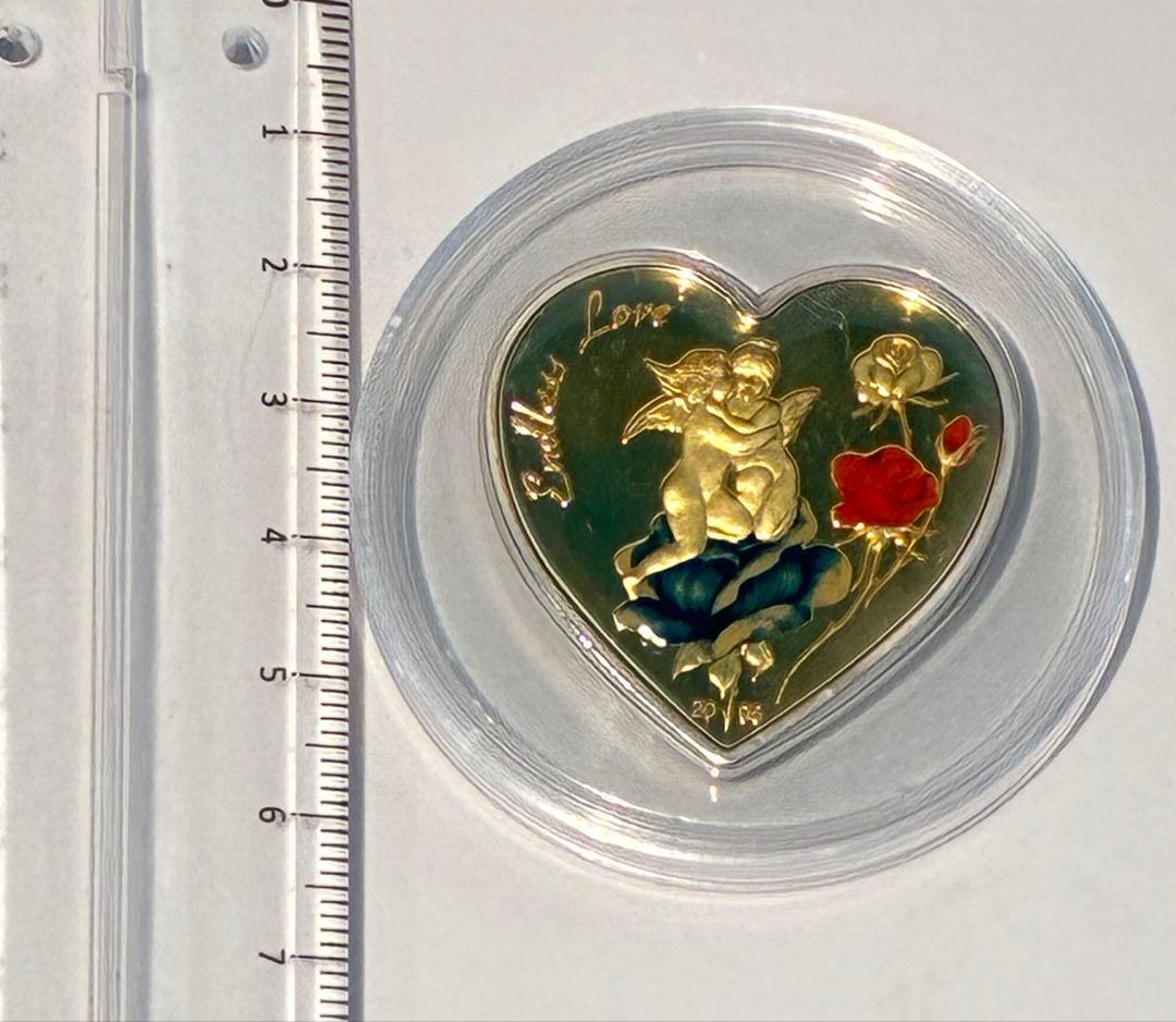 希少 2005年 北マリアナ諸島 エンドレス・ラブ ハート型 記念銀貨 5ドル