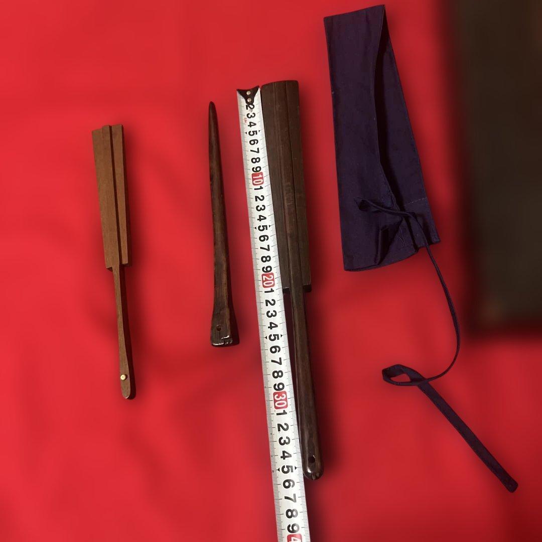 古美術　骨董品　鉄扇木製　時代箱