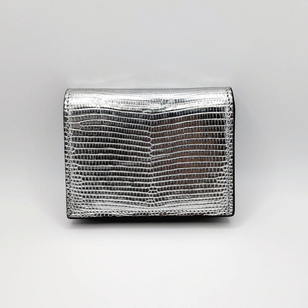 ✨️希少な新品!✨️グッチ　GGマーモント　リザード　シルバー　456126