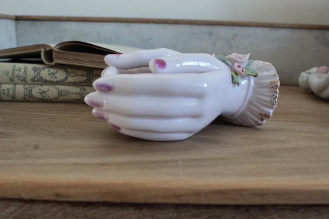 【D】バラ・レフトンのハンドモチーフ/Lefton Porcelain