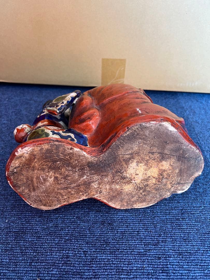 948 九谷焼　古九谷　和装美人　達磨の耳かき像　江戸期　置物　飾り物　時代物