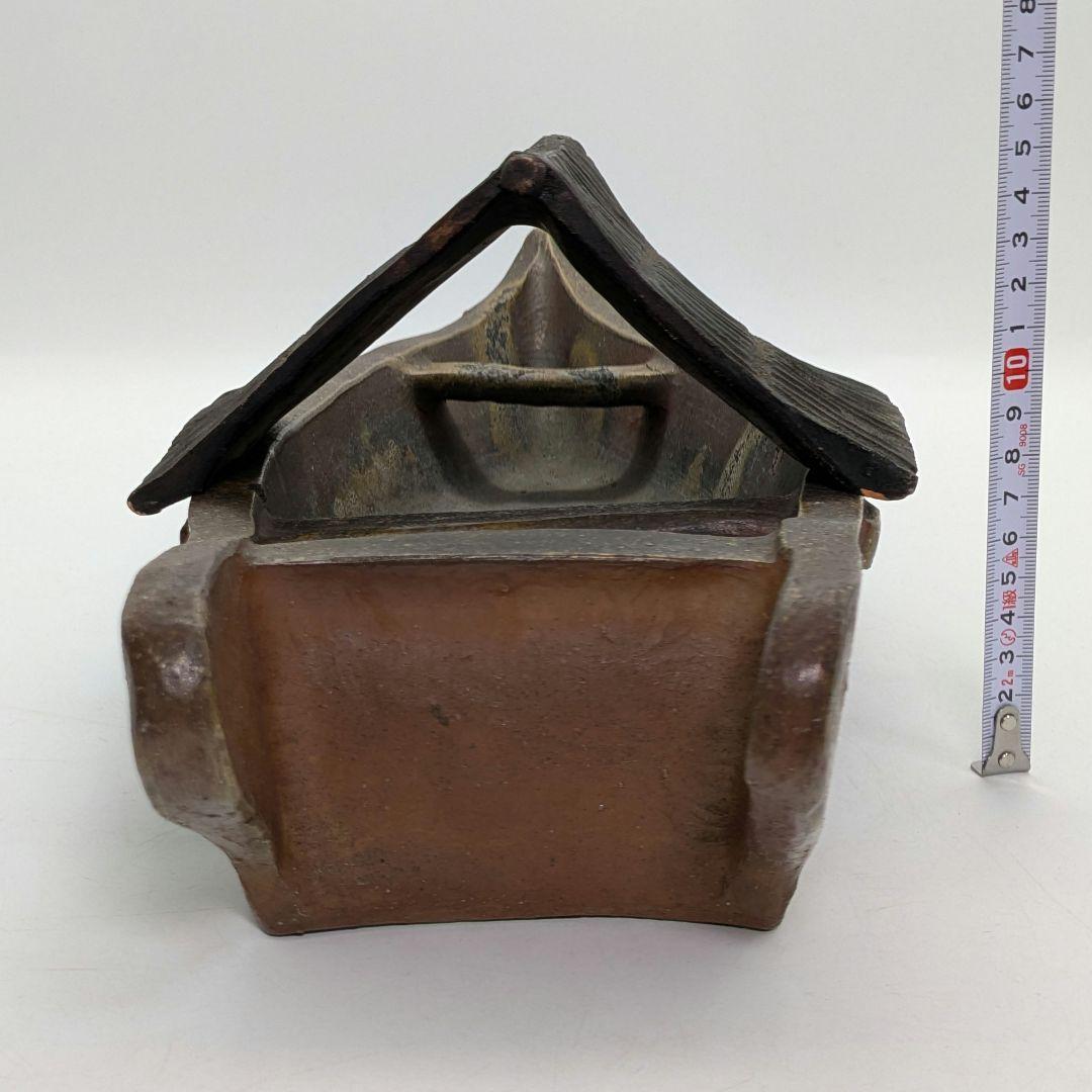 三村陶伯 備前焼 舟型花器 船形水盤 大型花器 フラワーベース 置物 花生 花入