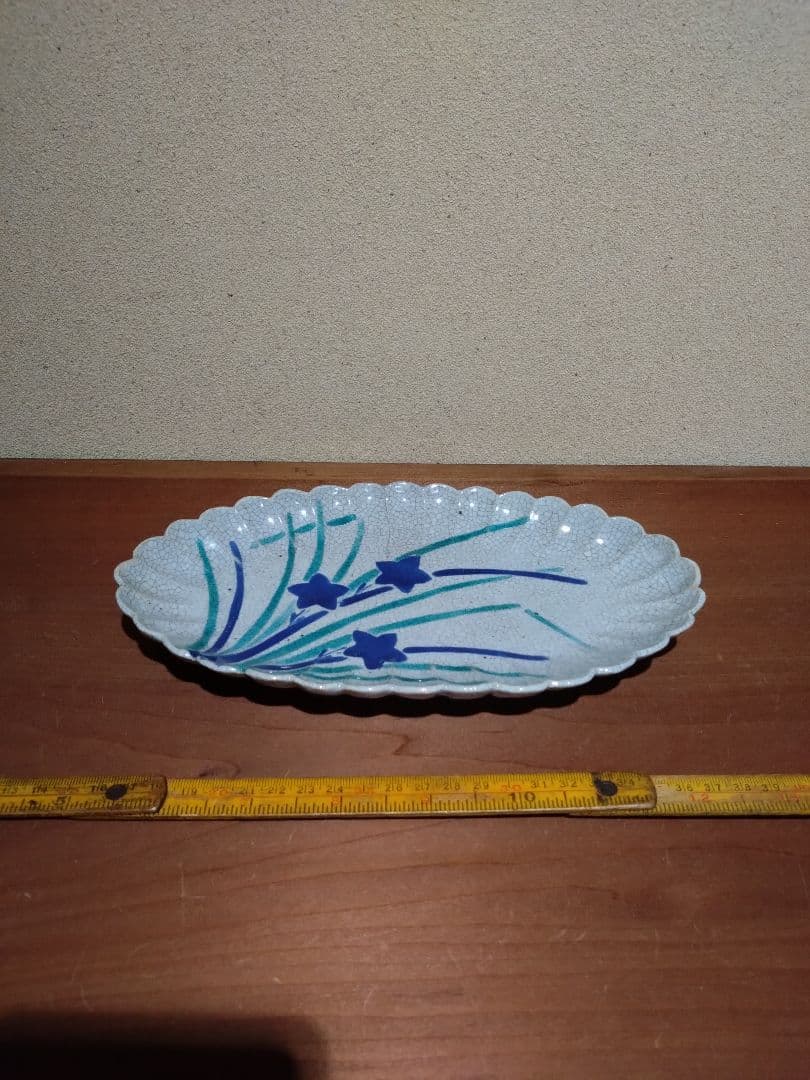 古清水 桔梗紋 輪花 長皿