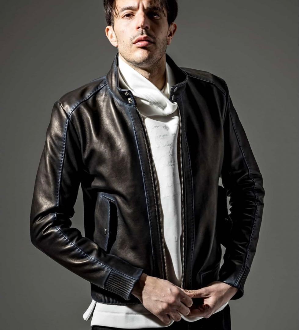 新品　C DIEM シープレザーグラデーションハリントンジャケット　ブルゾン　L