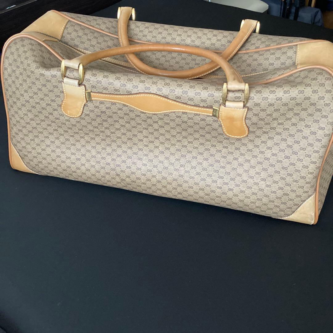 GUCCI ボストンバッグ ベージュ キャンバス・レザー