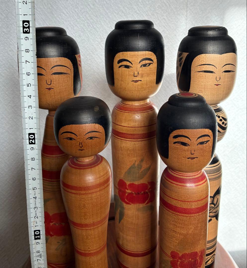 佐藤善ニ　津軽系　温湯　伝統こけし 5体セット