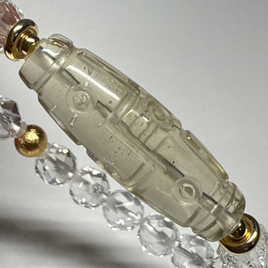 宇宙の叡智と運命の扉を開く｜九眼リビアングラス天珠×ギベオン×水晶ブレスレット