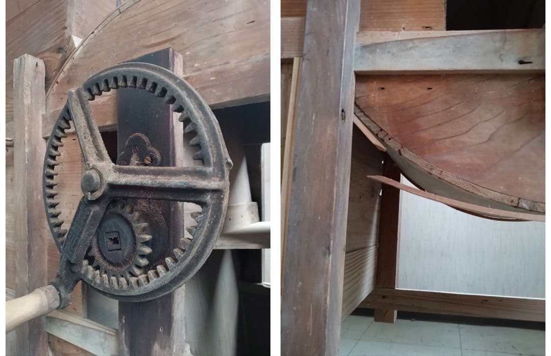 【引取専用】　籾摺機　手回しハンドル式　唐箕　農機具　明治時代　レトロ　古民家