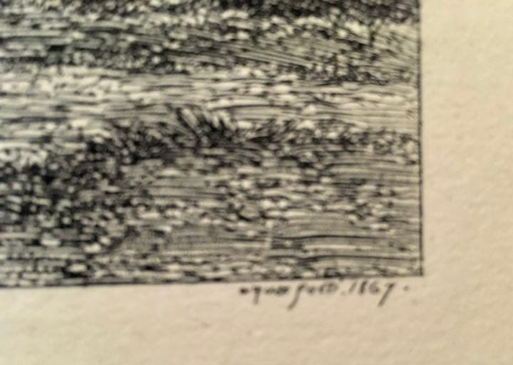 ルーブル美術館刻印あり　深森　版画