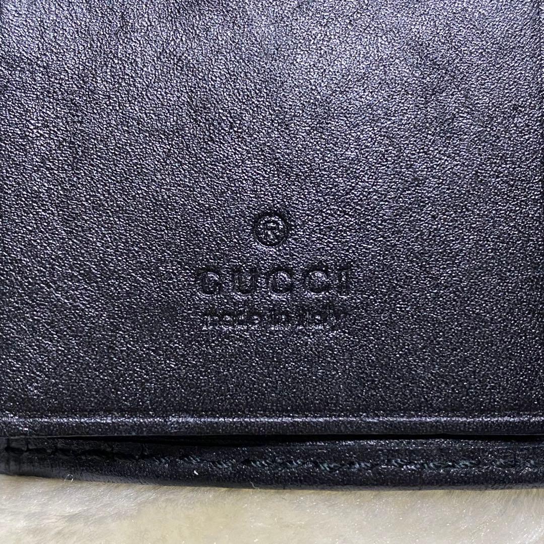 新品級✨グッチ6連キーケースインプリメGGインターロッキング黒レザーシルバー金具