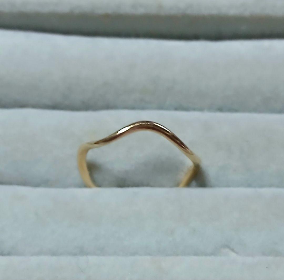 K10ゴールド 11号シンプルウェーブリング