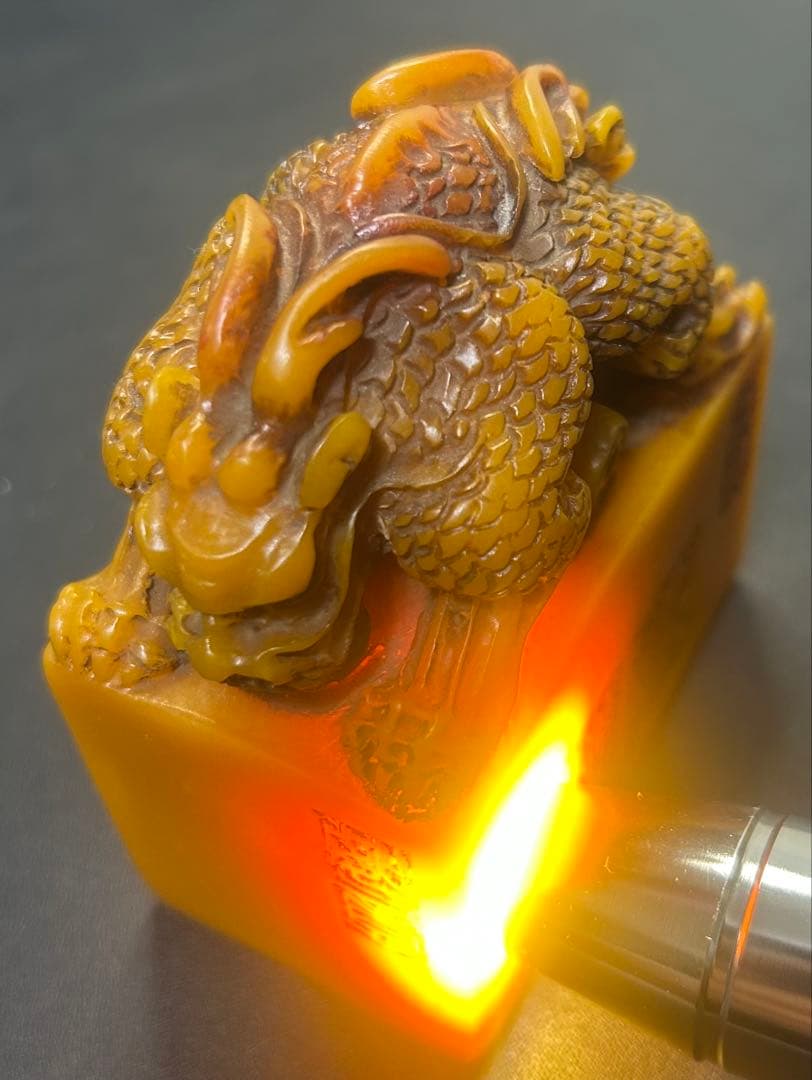 細工彫刻双龍古文印　皇帝、権力、旧家蔵出し、骨董品、縁起物、風水、お守り、金運