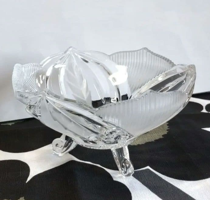 レトロ ガラスボウル ■ 猫脚 足つき アンティーク ヴィンテージ 蚤の市