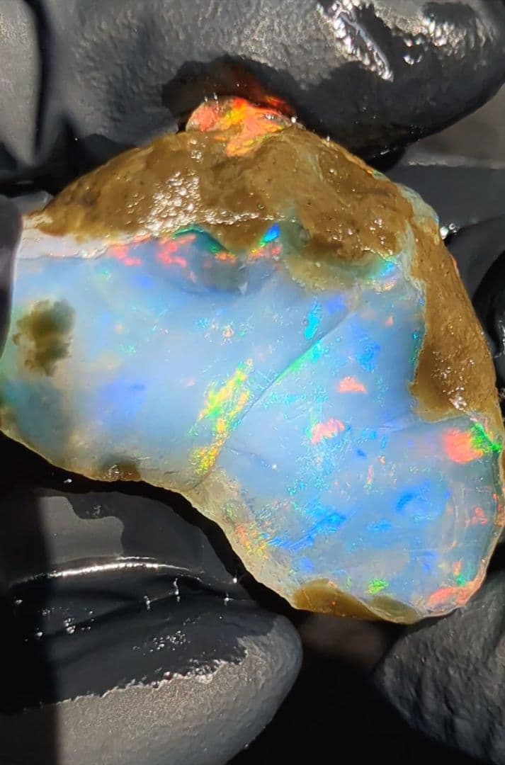 【54ct】エチオピア　オパール　原石　天然石　鉱物　標本　鉱石　虹　レインボー