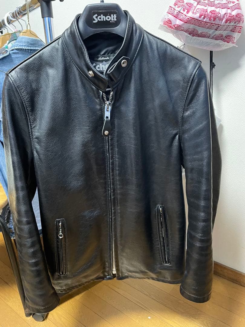 Schott レザーシングルライダースジャケット Sサイズ