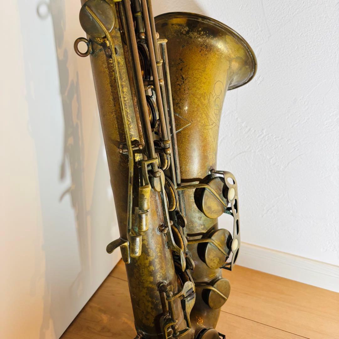 西ドイツ製 Vintage Tenor Sax 彫刻 真鍮 生地仕上げ 即日発送