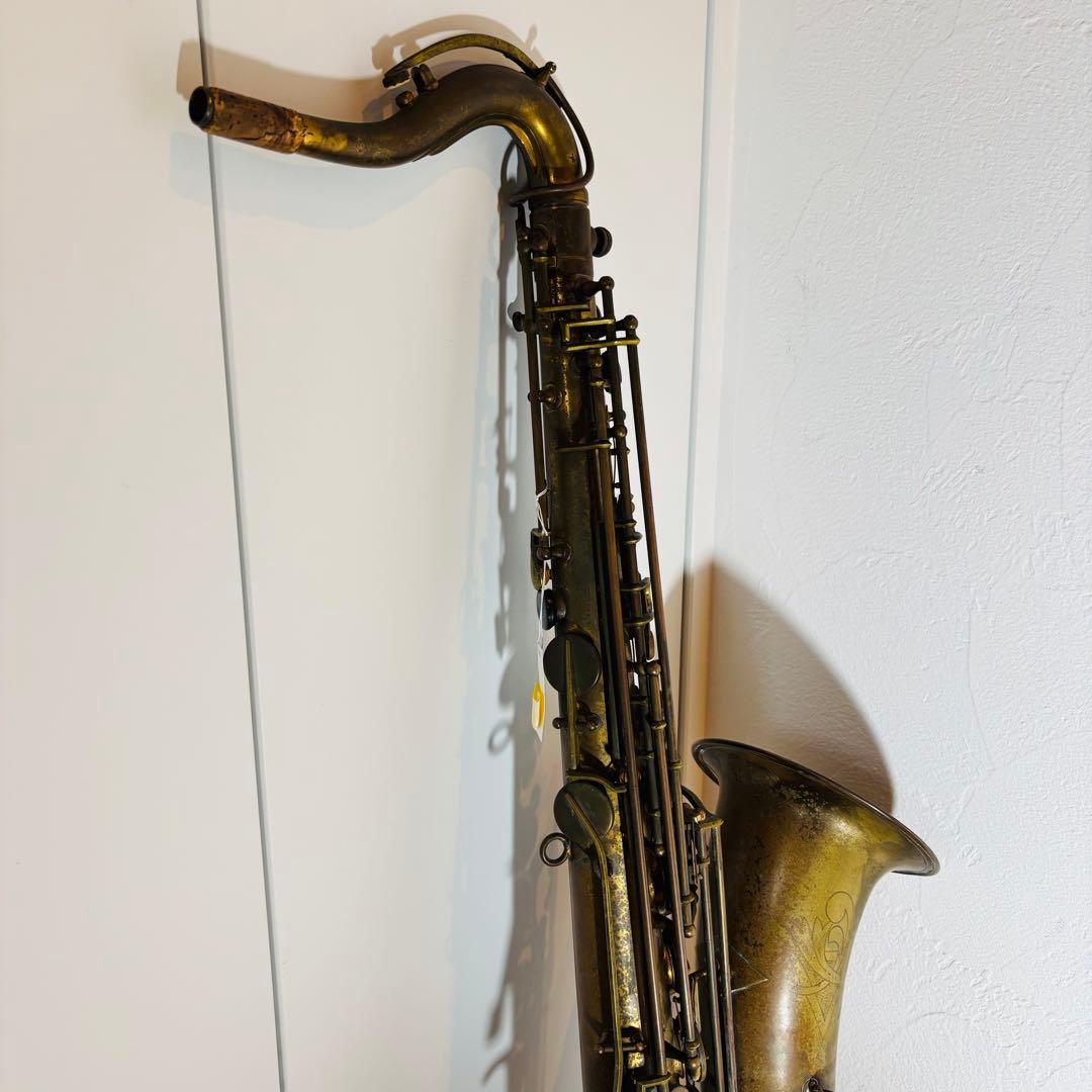 西ドイツ製 Vintage Tenor Sax 彫刻 真鍮 生地仕上げ 即日発送