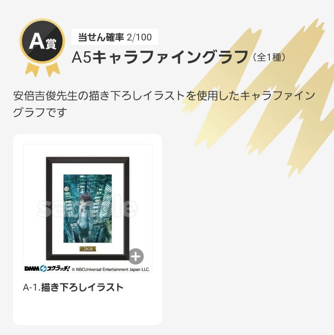 【新品未開封】『lain』 DMMスクラッチ　A賞　キャラファイングラフ