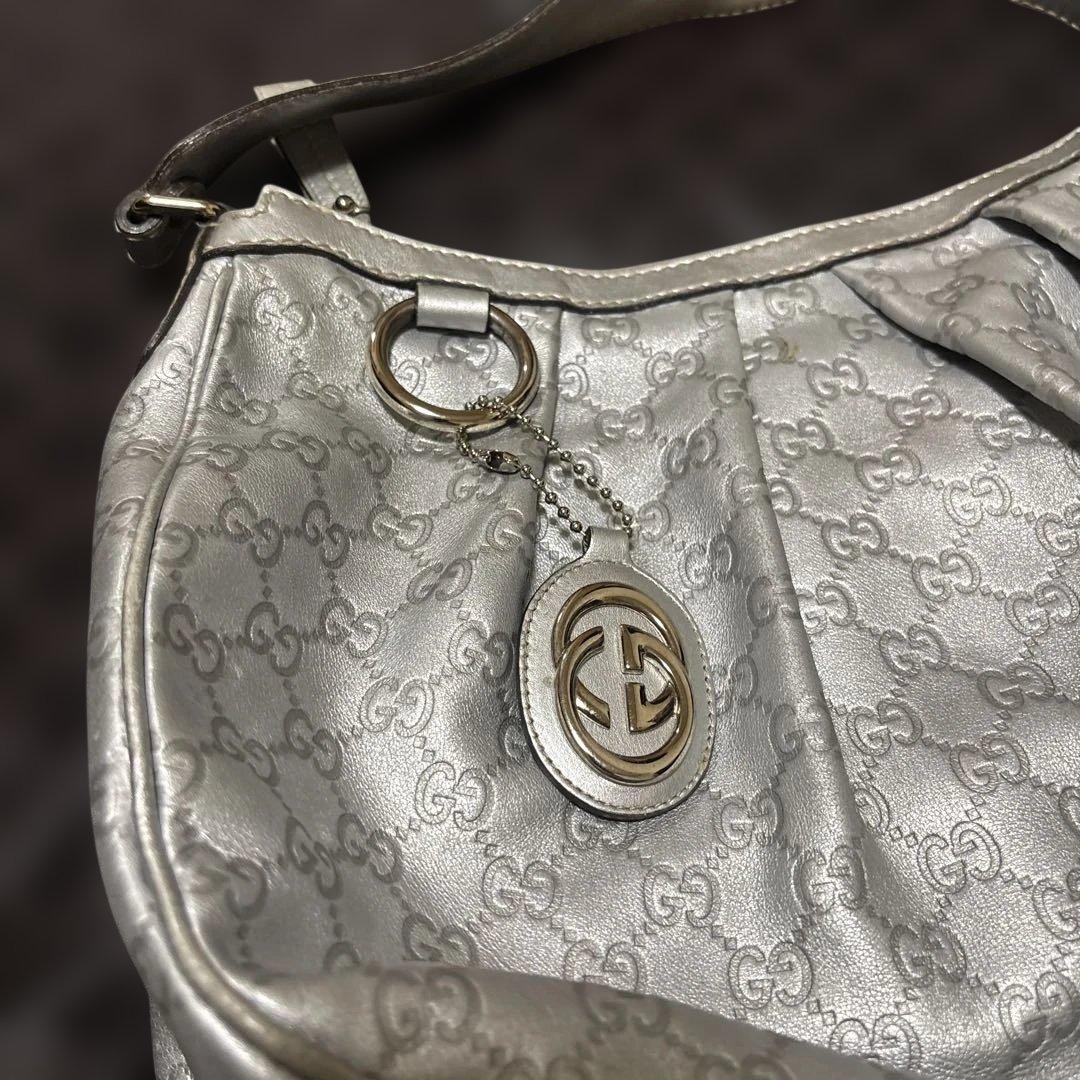 GUCCI スーキー GG柄 ワンショルダー　シルバー　中古