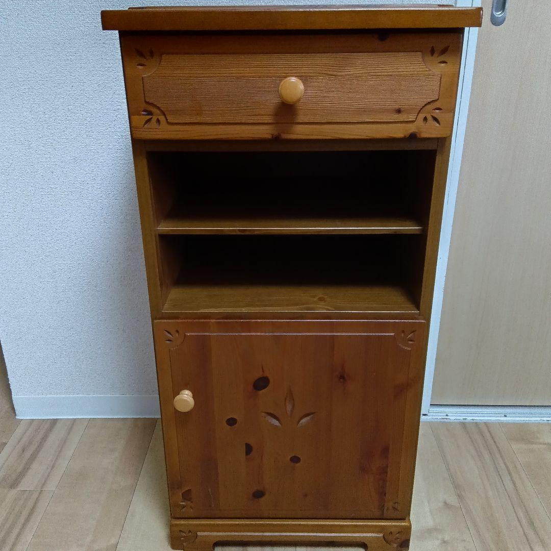 木製　キャビネット カントリー調　電話台　アンティーク　Newロザリオ　天然木