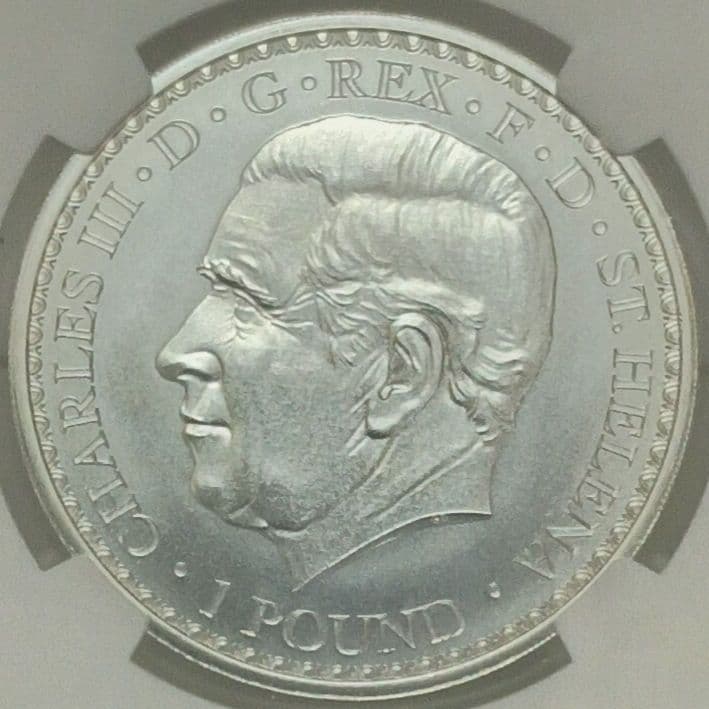 2023 セントヘレナ ウナとライオン 1ポンド銀貨 NGC MS70