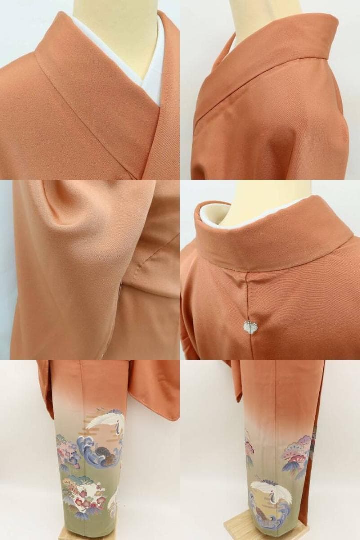 美品 友禅作家 田村哲彦落款 正絹 着物 トールサイズ 色留袖 D-59