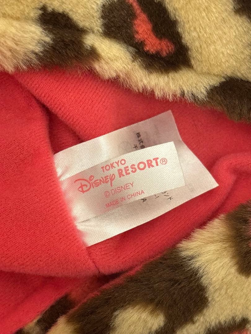 ディズニー ミニーヒョウ柄 マフラーキャップ ファンキャップ