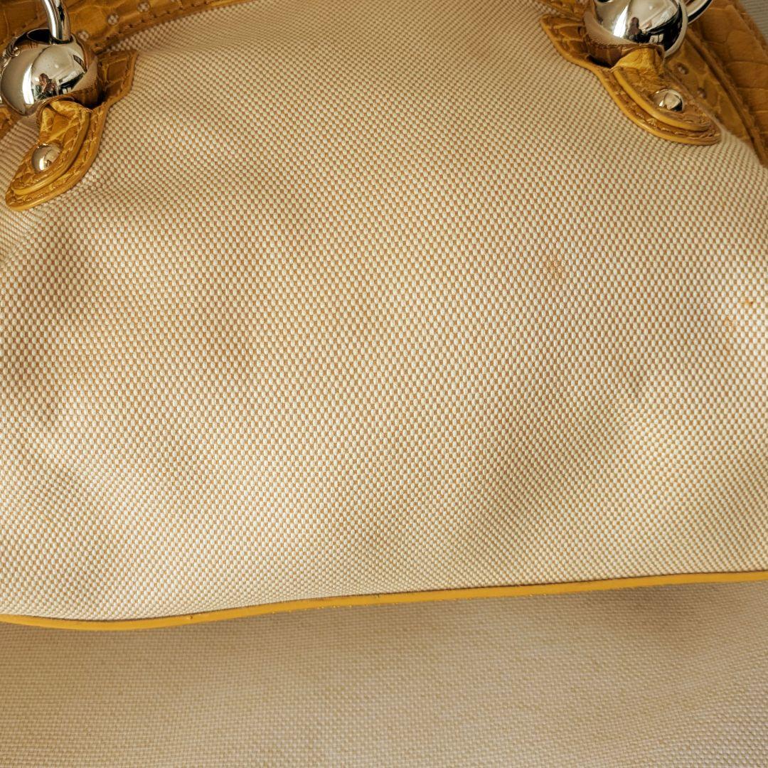 セリーヌ　CELINE　ハンドバッグ　レザー✕キャンバス　トリオンフ　ロゴ