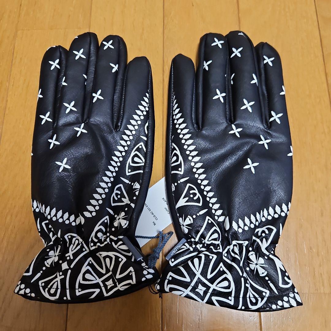 【正月セール割引】CHALLENGER レザーグローブペイズリー新品未使用　XL