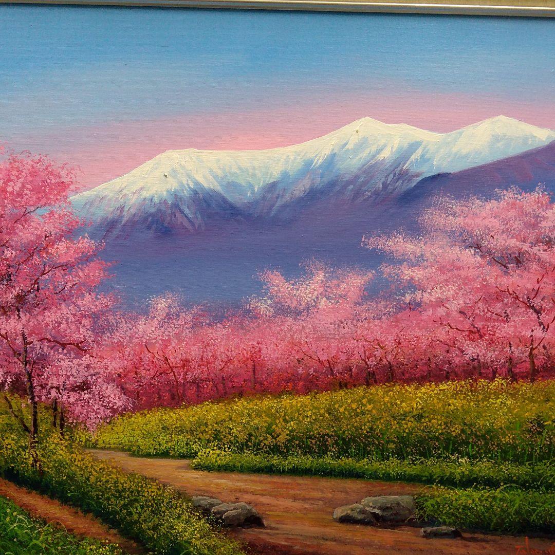 肉質油絵　横　F12号　桜の並木