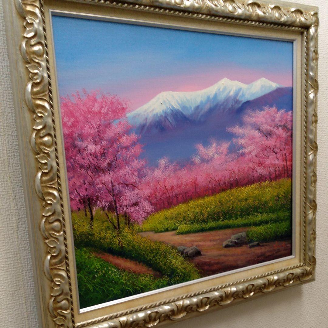 肉質油絵　横　F12号　桜の並木