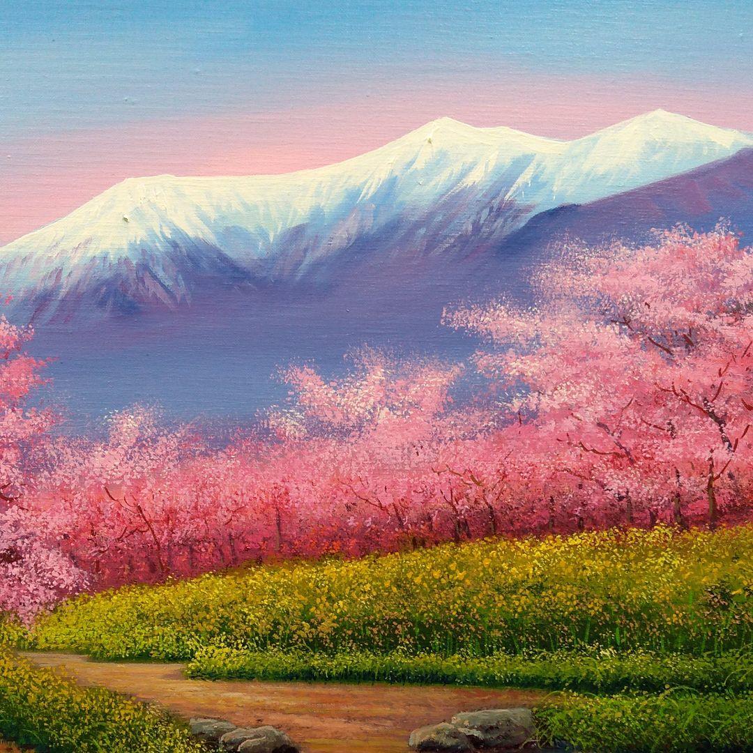 肉質油絵　横　F12号　桜の並木