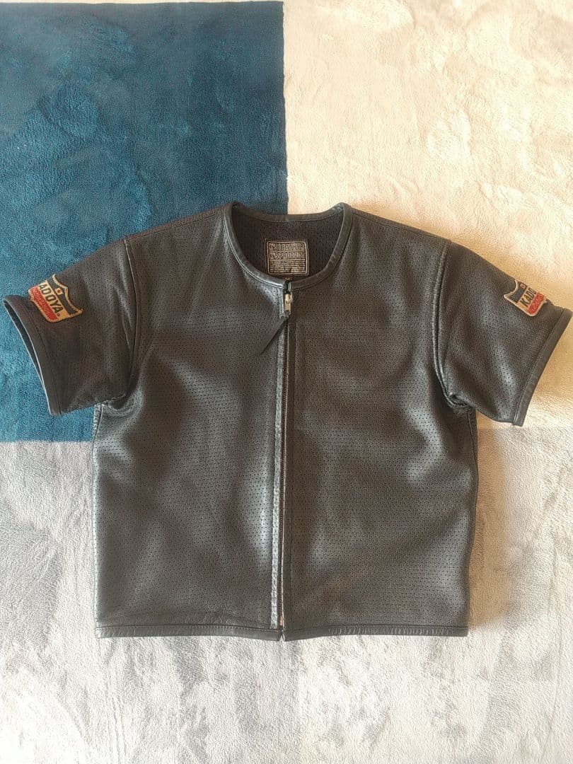 KADOYA ライダースジャケット レザー パンチングメッシュ