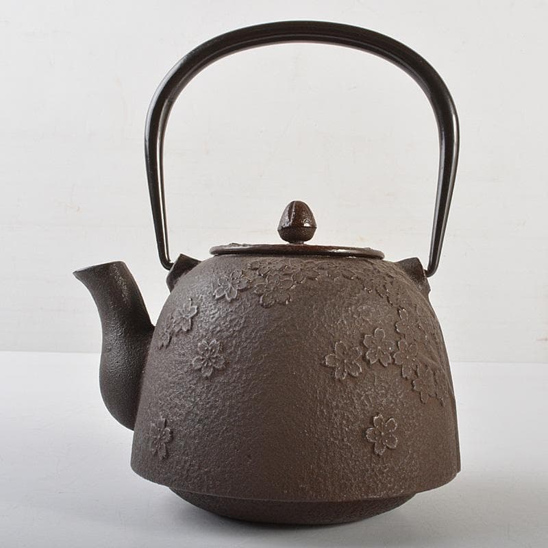 煎茶道具　南部鉄器　桜文　鉄瓶　鉄壷　D　R7155